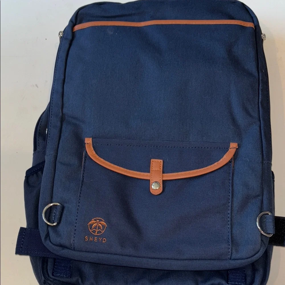 Rear Bike Backpack Laptop (Blue) Convertible Double Pannier for Bicycles